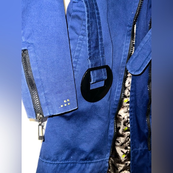 Designer Jean Corduroy Soia & Kyo Long trench coat Asymmetrical belted Size XXS - Picture 5 of 12